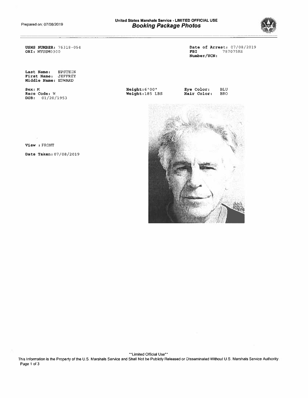 Jeffrey Epstein, 66 — Died in Federal Custody, Officially Ruled Suicide